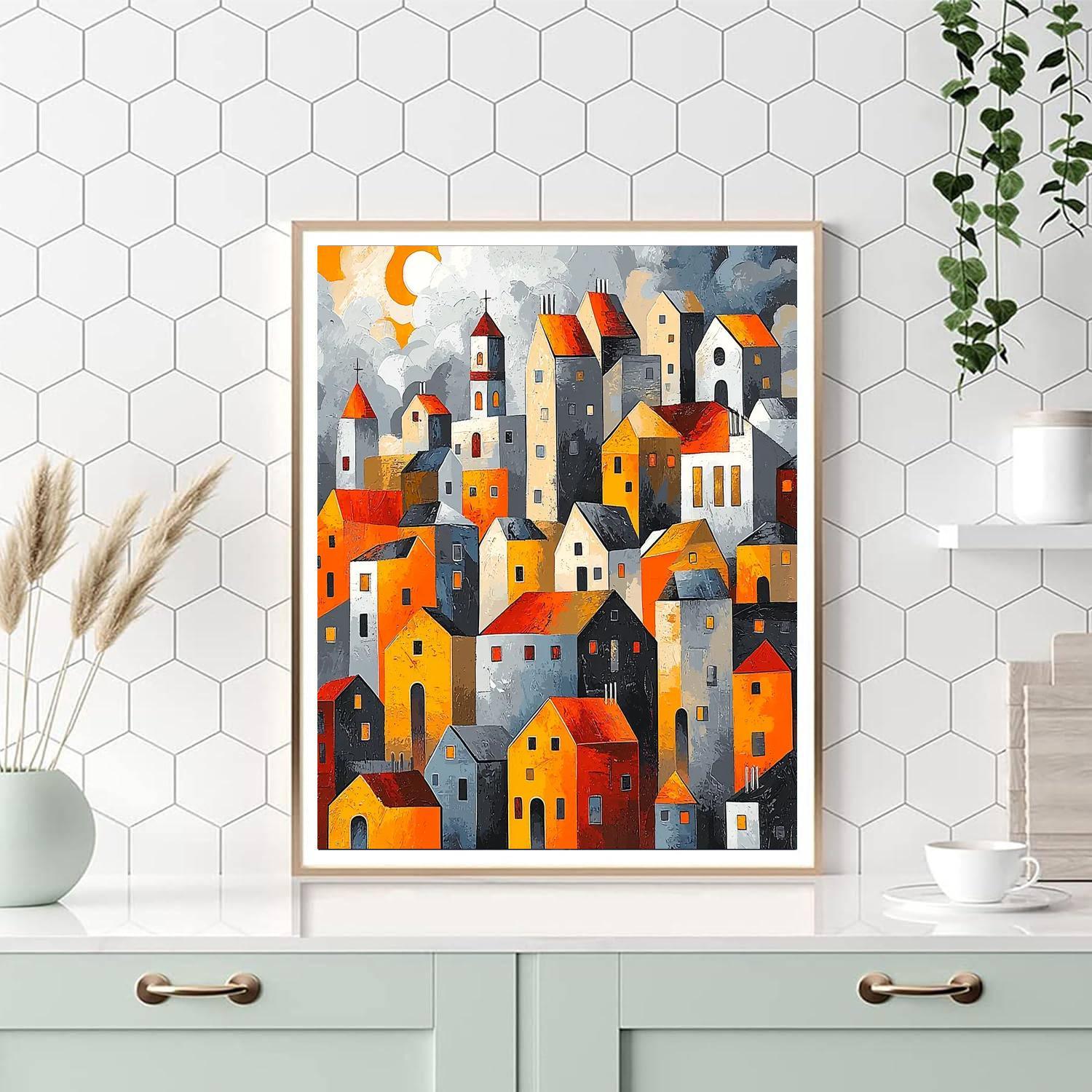 Pablo Picasso Inspired Cubist Metropolis  Paint By Number