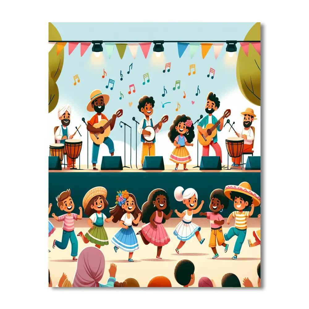 Funky Music Festival Painting By Numbers Kit