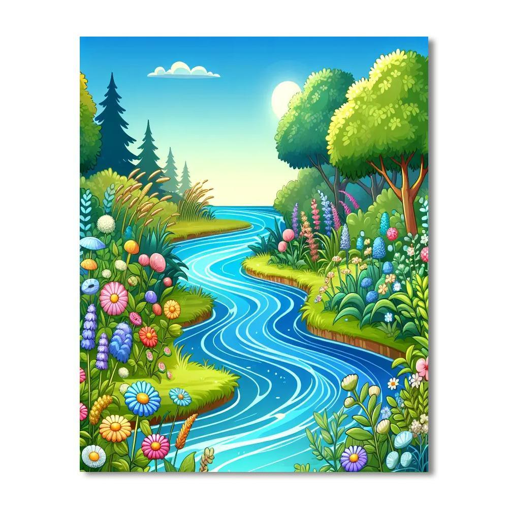 Bouncing Babbling Brook Painting By Numbers Kit