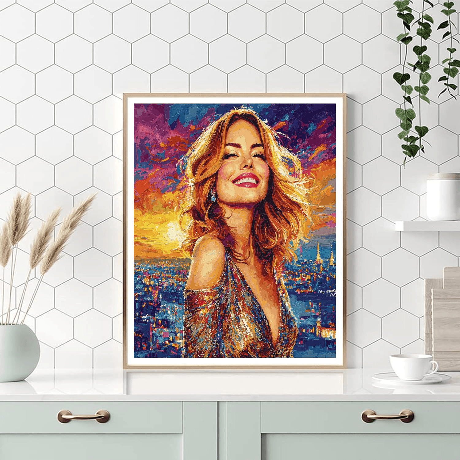 Emma Stone: The Vibrant Heart Of La La Land Painting Number Kit