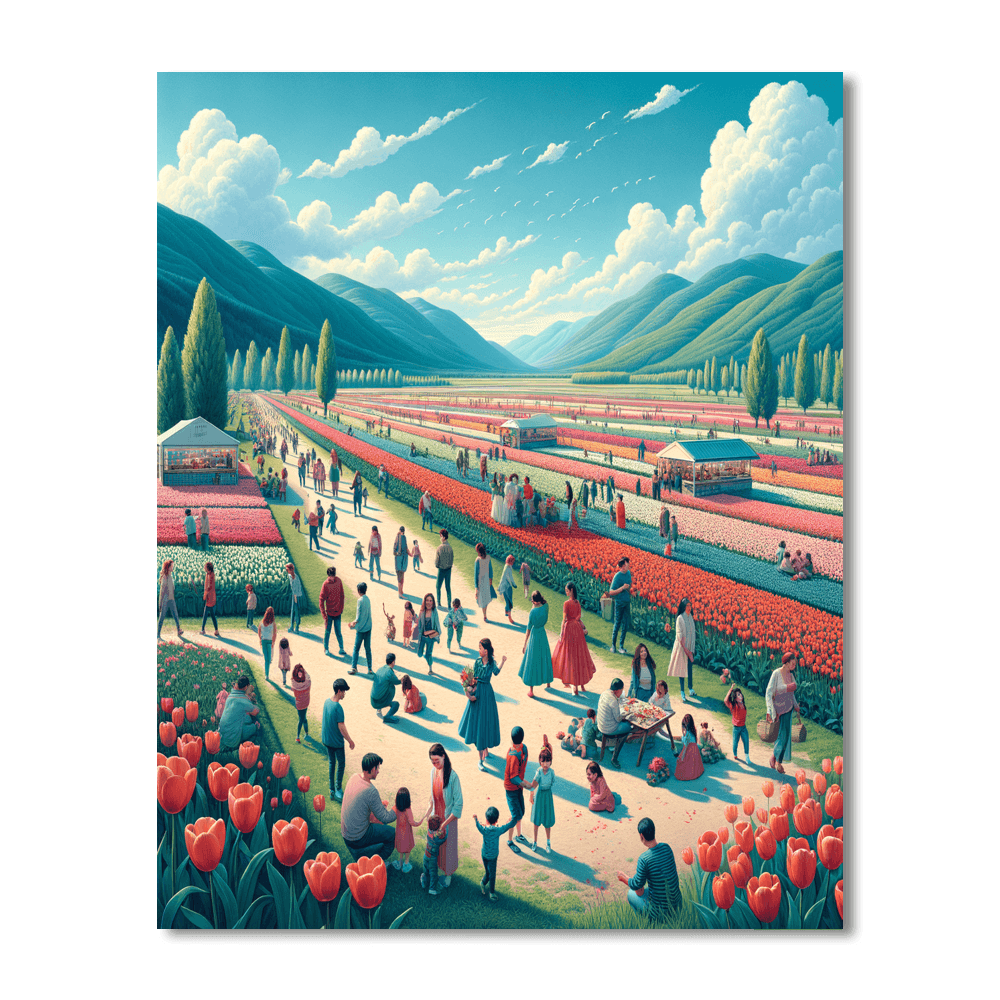 Tulip Festival - Skagit Valley, Washington Number Painting