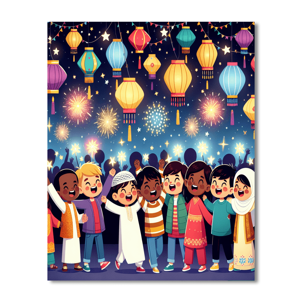 Joyful Festival Of Lights Painting Number Kit
