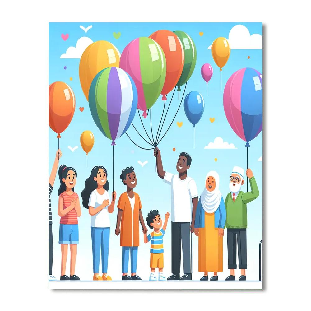 Balloon Festival Delight Painting By Numbers Kit