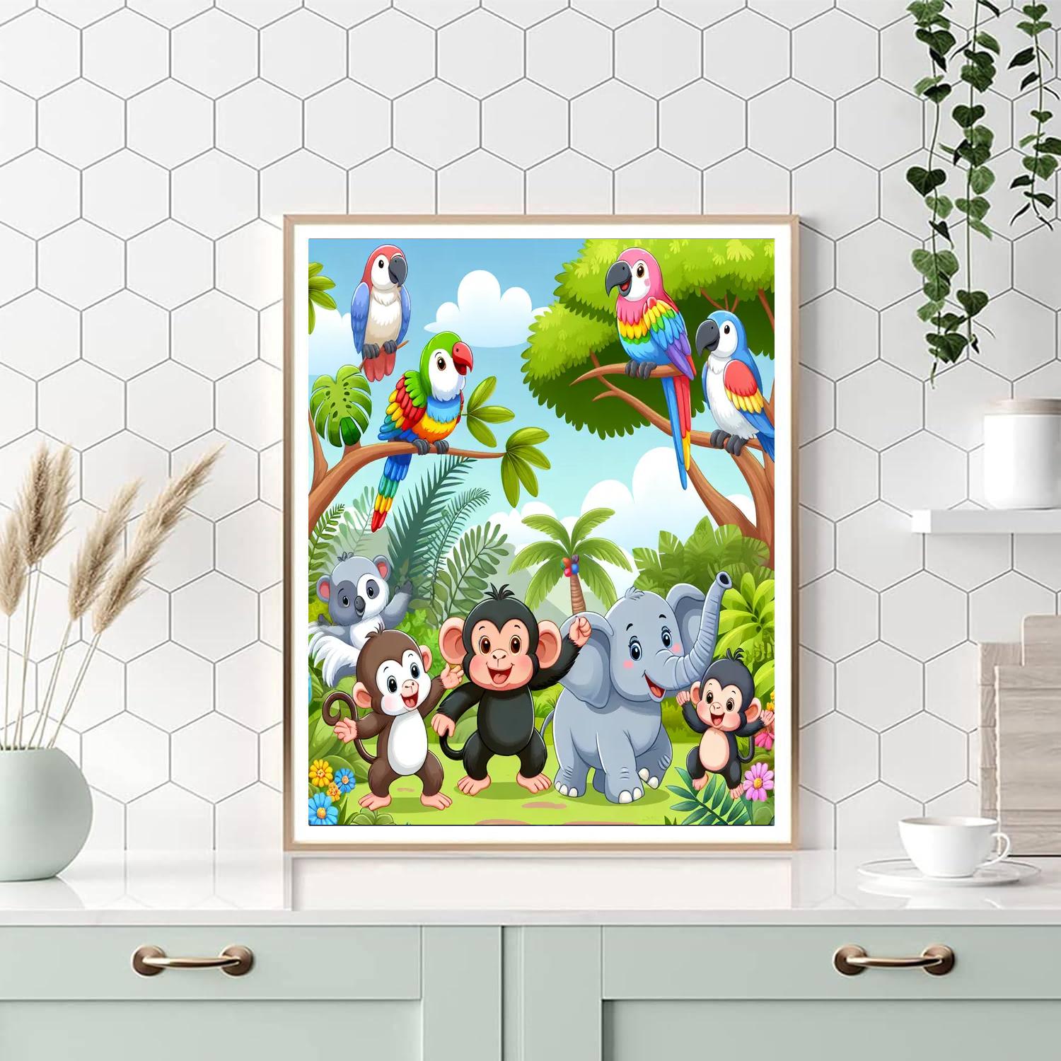 Delightful Jungle Journey Paint By Numbers Art