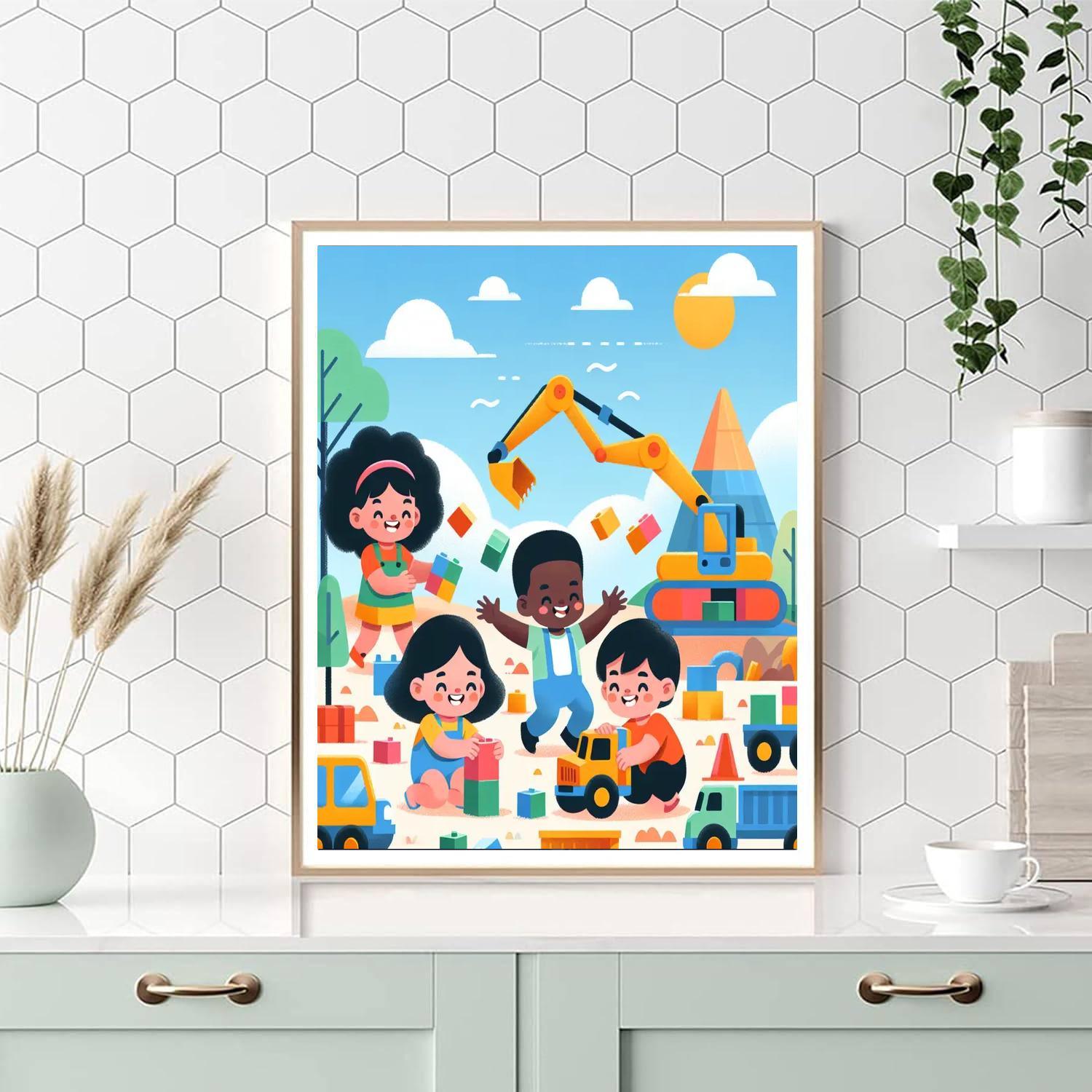 Colorful Construction Site Paint By Color