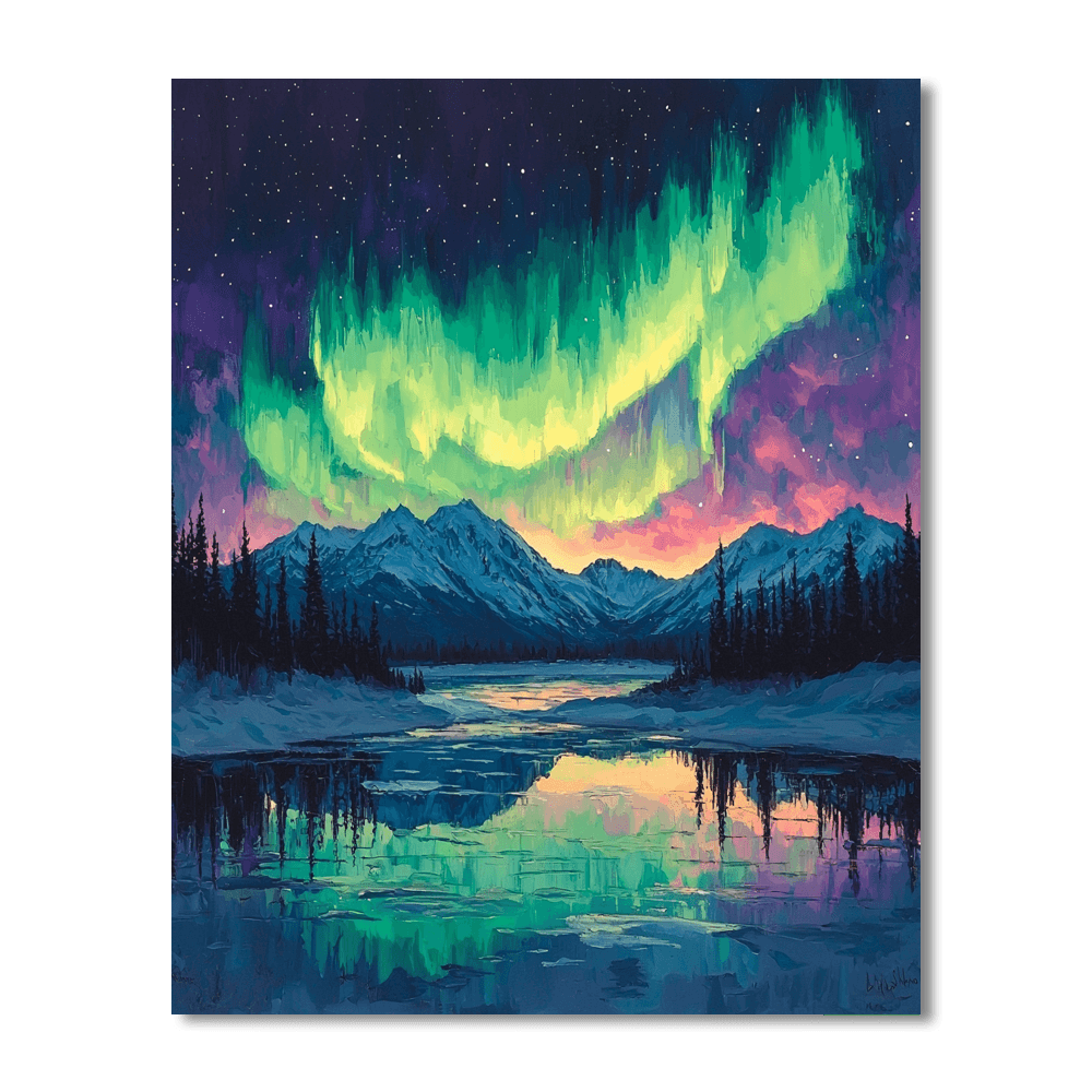 The Northern Lights DIY Paint By Numbers