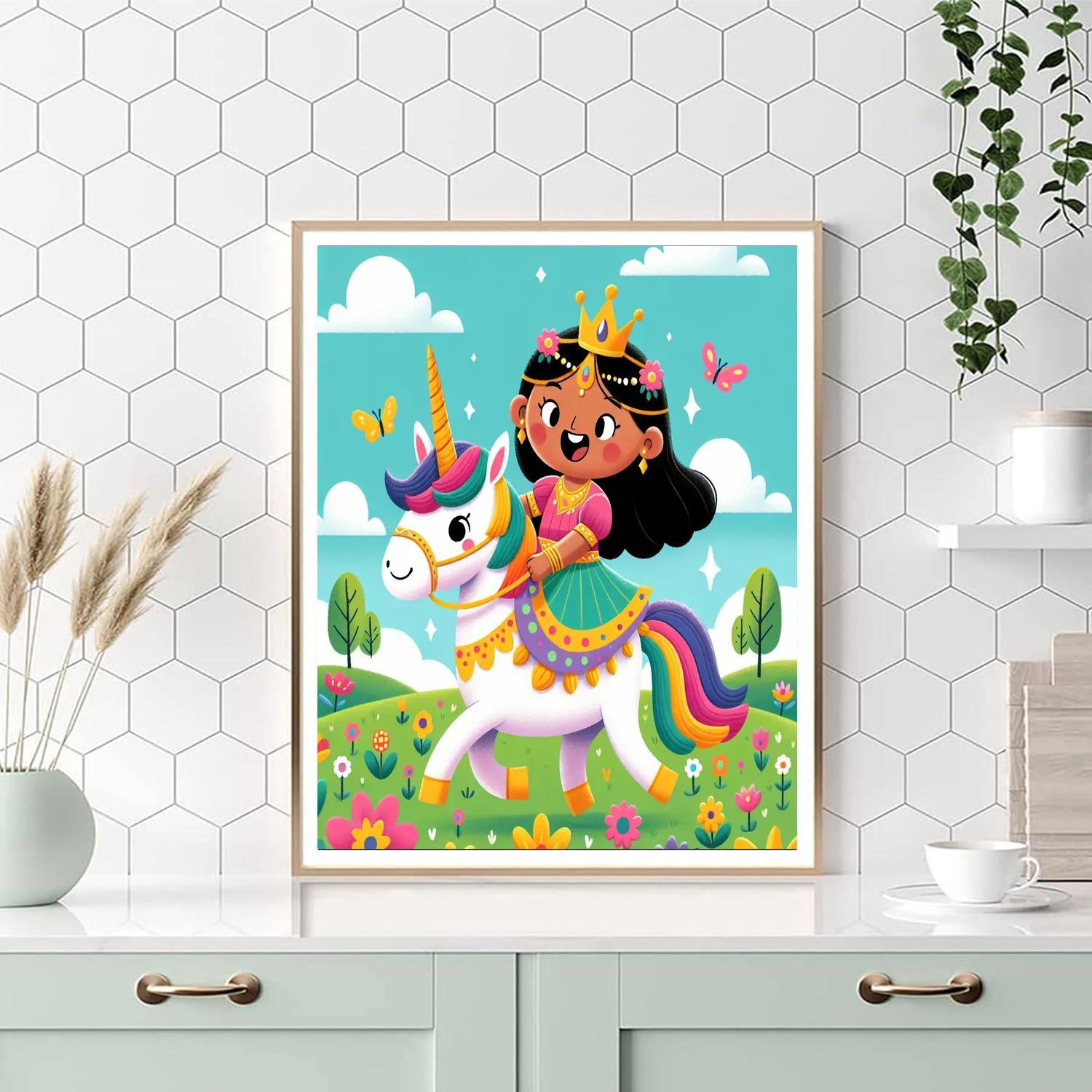 Princess And Her Unicorn DIY Paint By Numbers