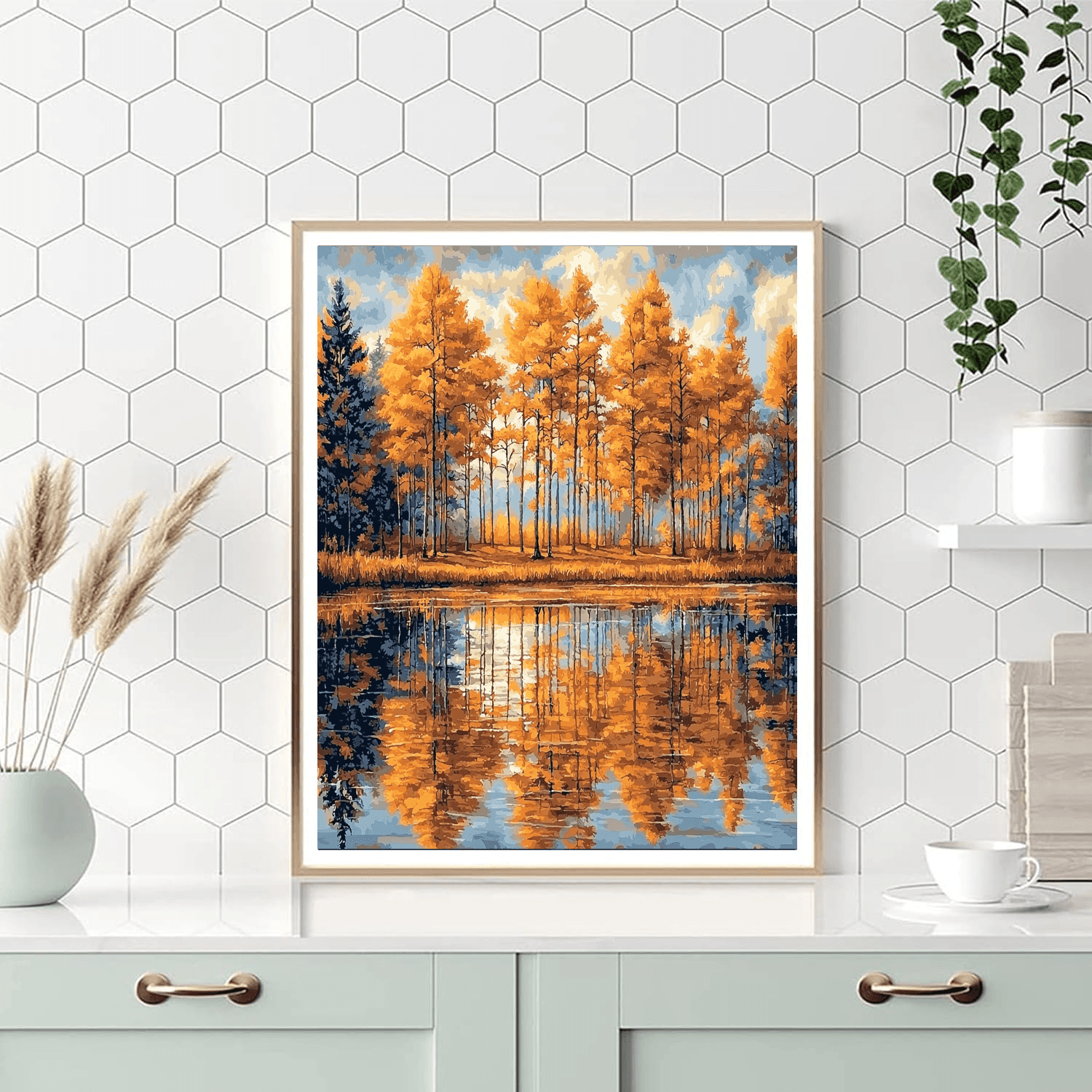 Caspar David Friedrich Inspired Autumn Reflections  Numbered Painting Kits