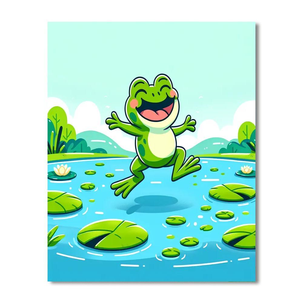 Cheerful Frog Painting By Numbers Kit
