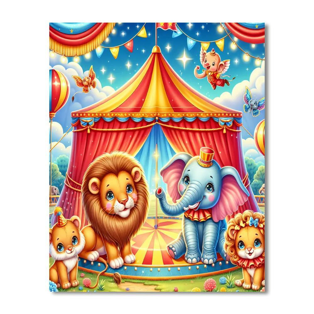 Charming Animal Circus Paint By Numbers