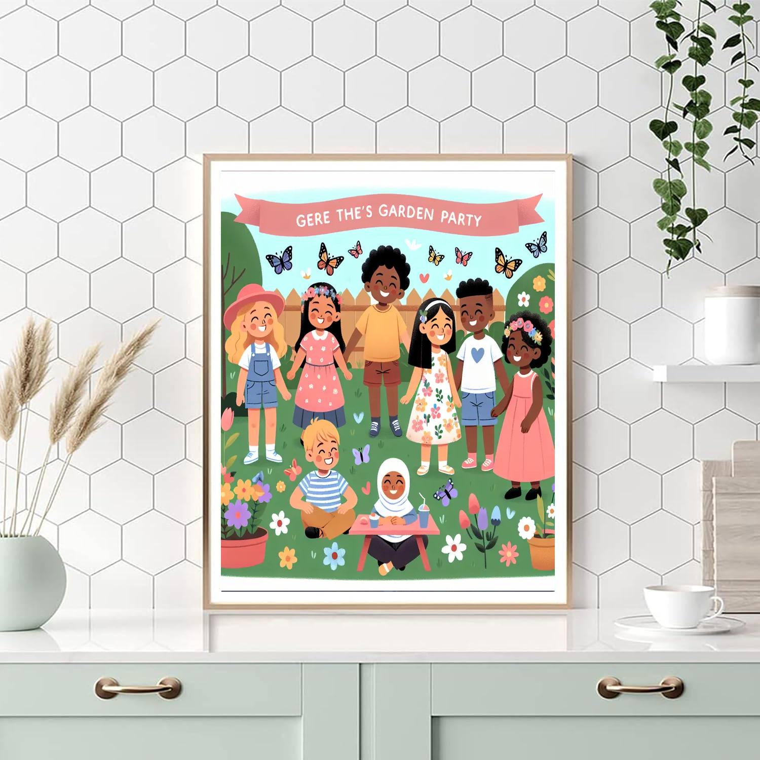 Garden Party With Butterflies Number Painting