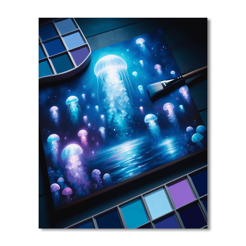 Glowing Jellyfish Painting Number Kit