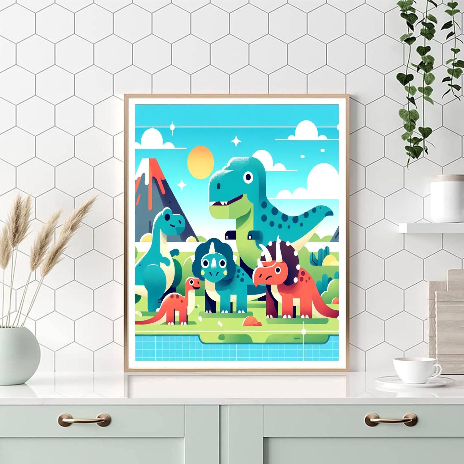 Dreamy Dino World Paint By Numbers Art