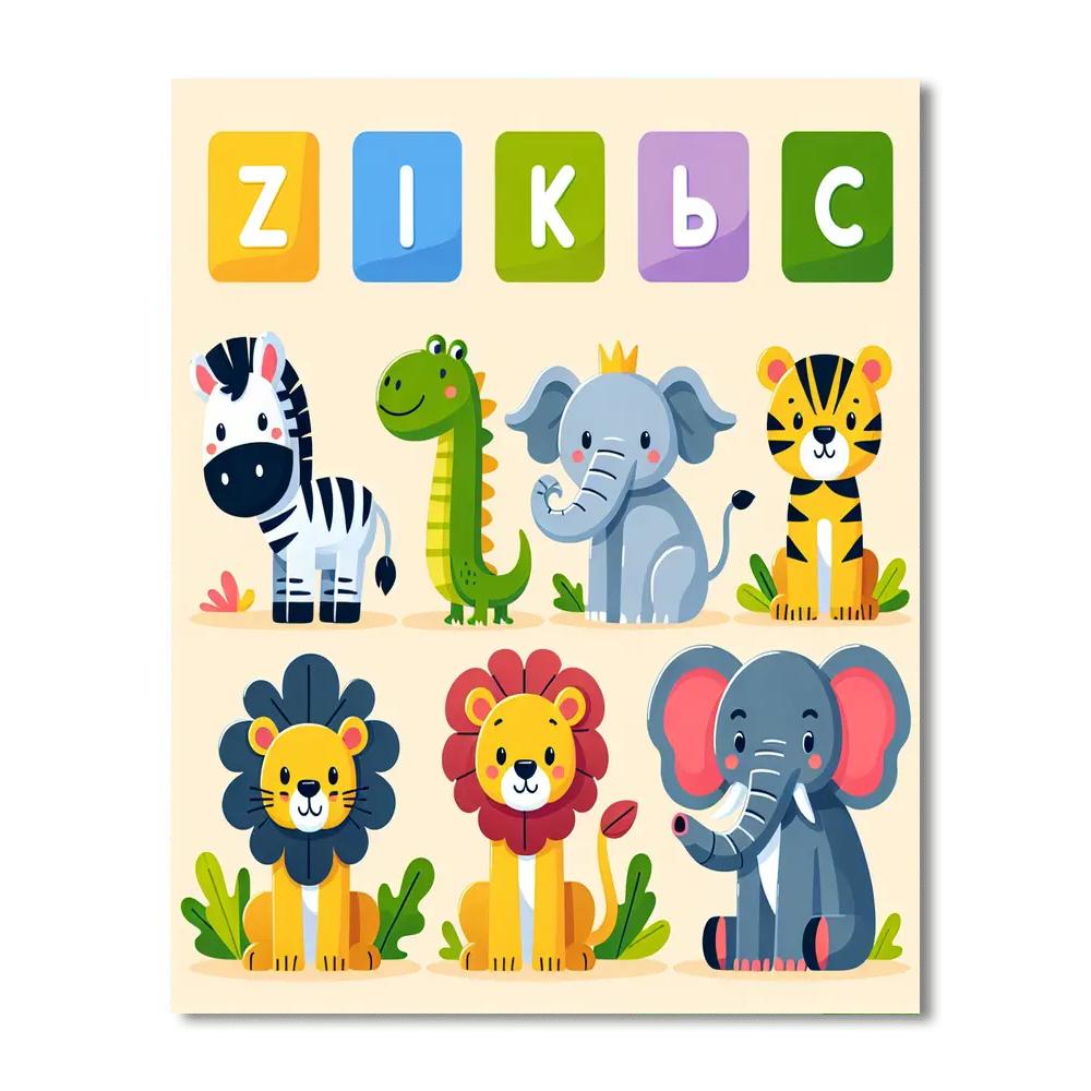 Zoo Animal Alphabet Numbered Painting Kits