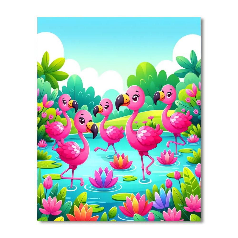 Funky Flamingo Fiesta Paint By Number