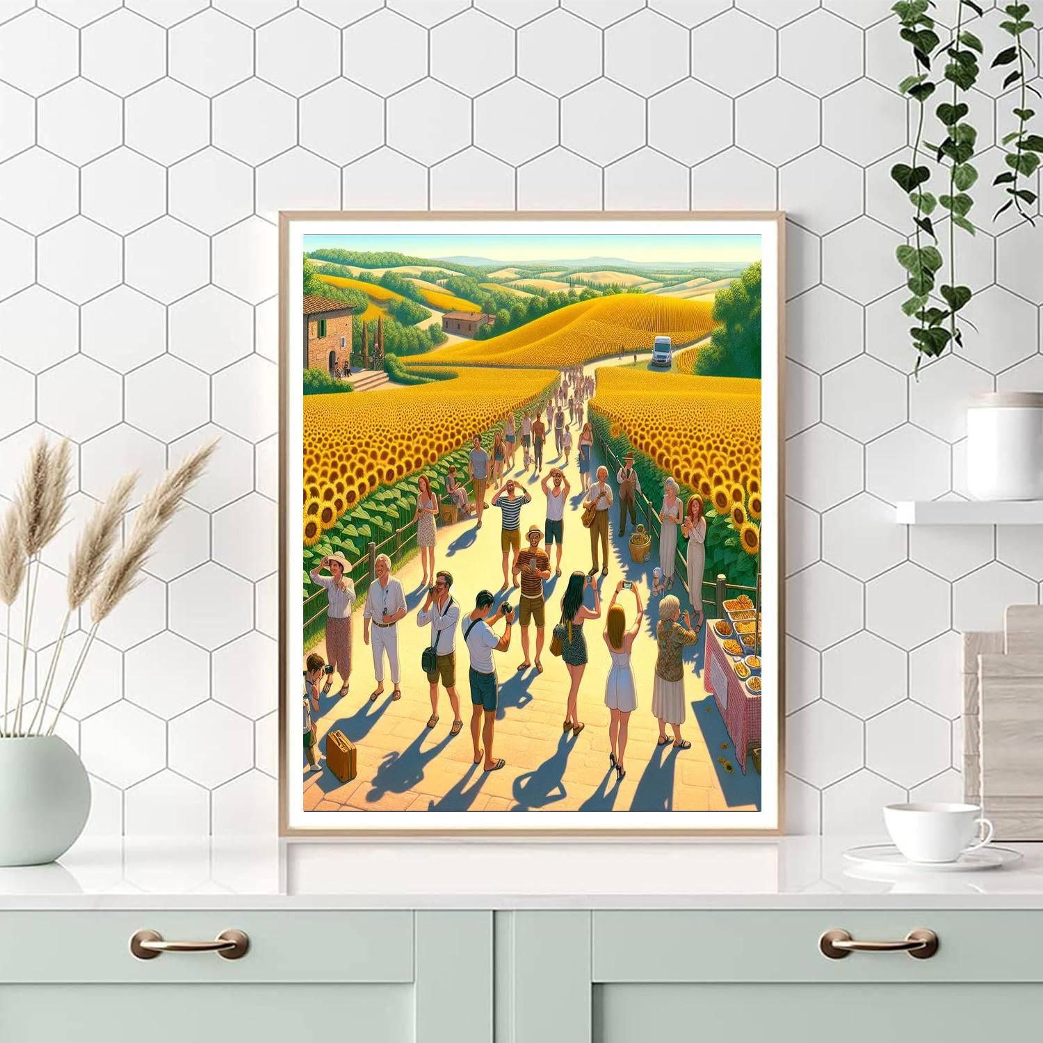 Tuscany Sunflower Festival - Italy Paint By Numbers Art