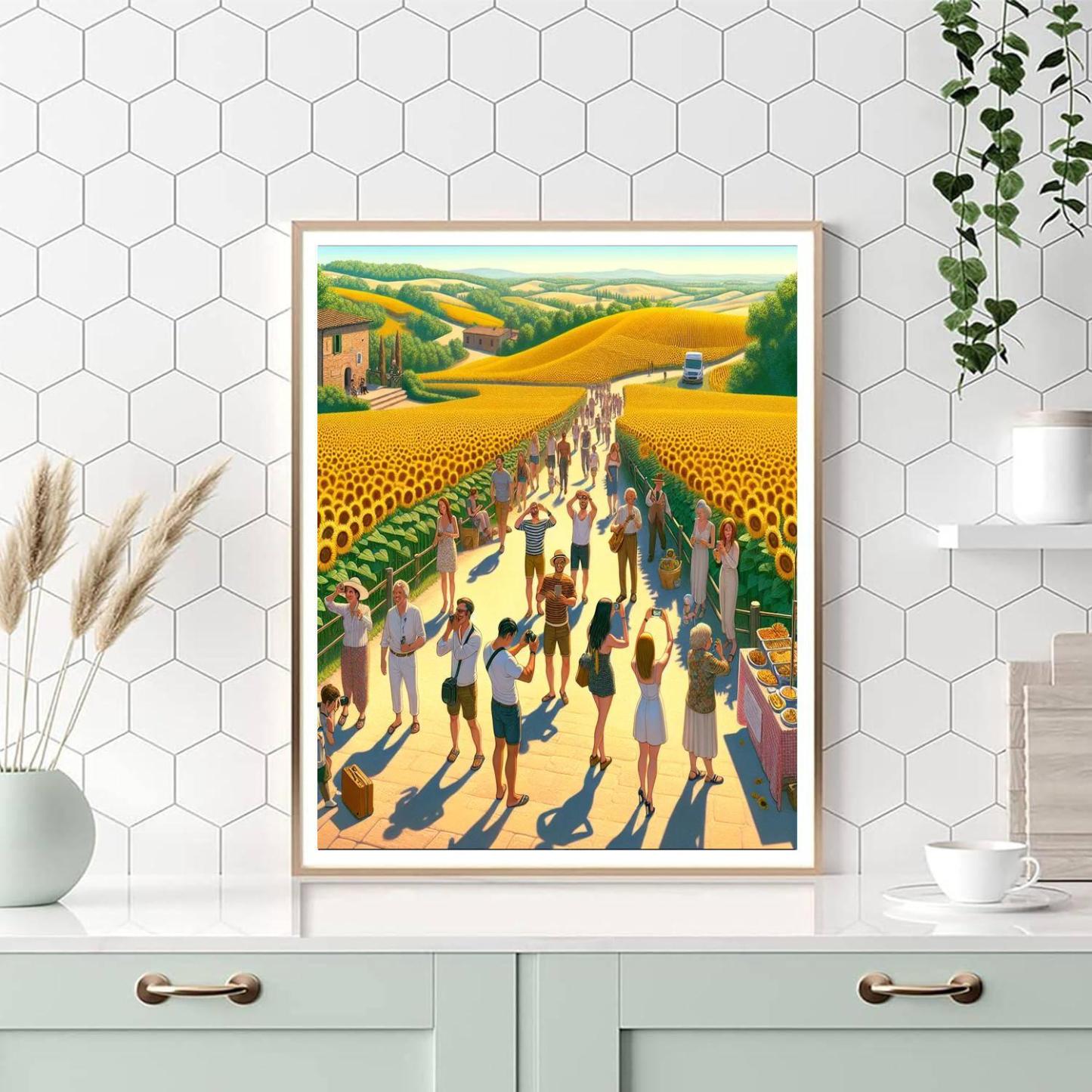 Tuscany Sunflower Festival - Italy Paint By Numbers Art