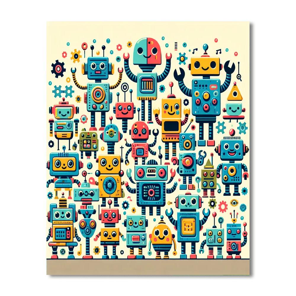 Amazing Robot Friends Number Painting