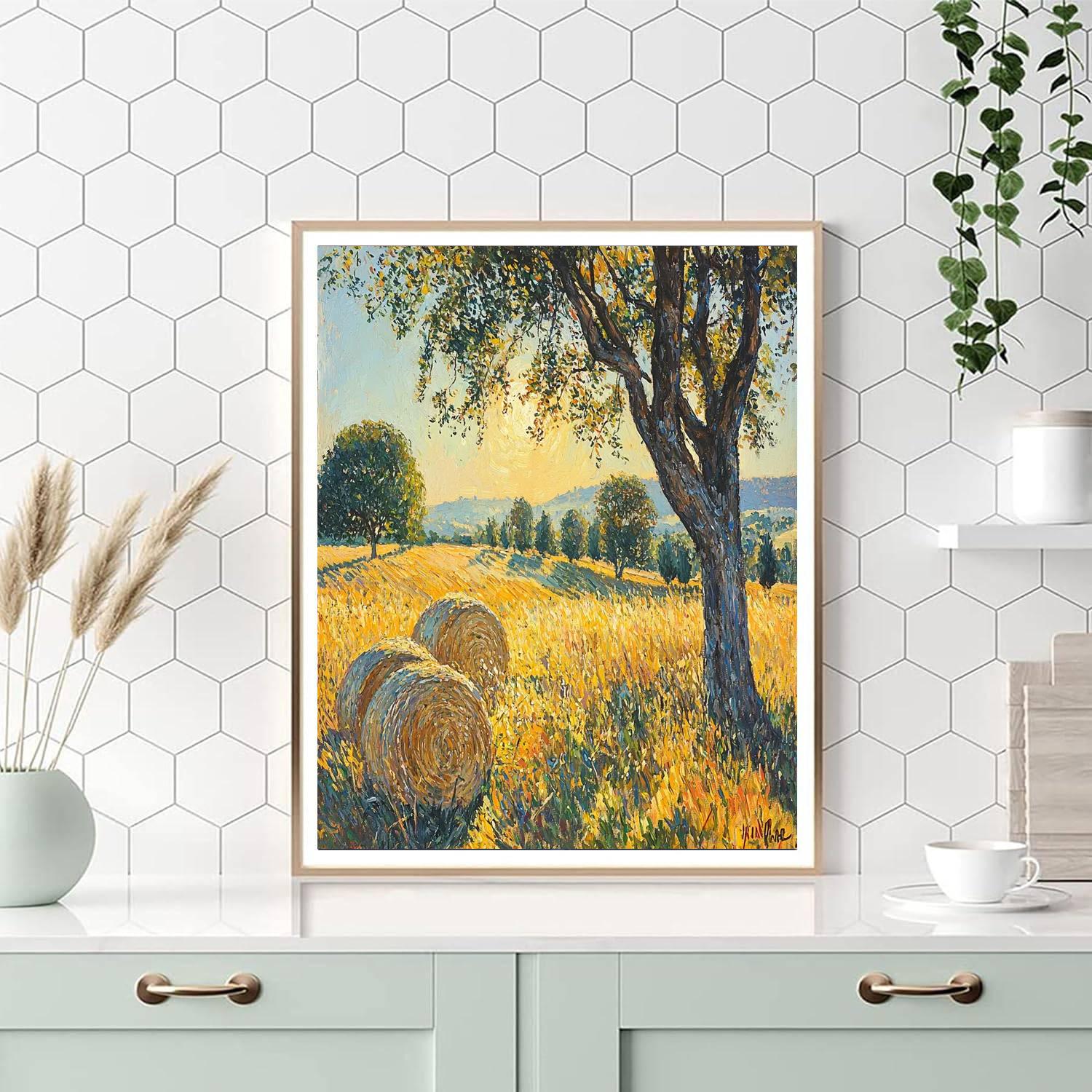 Camille Pissarro Inspired Sun-Kissed Meadow Daze  Number Painting