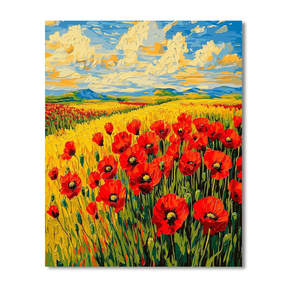 Vincent Van Gogh Inspired Poppy Field Wonder  Paint By Numbers Kits