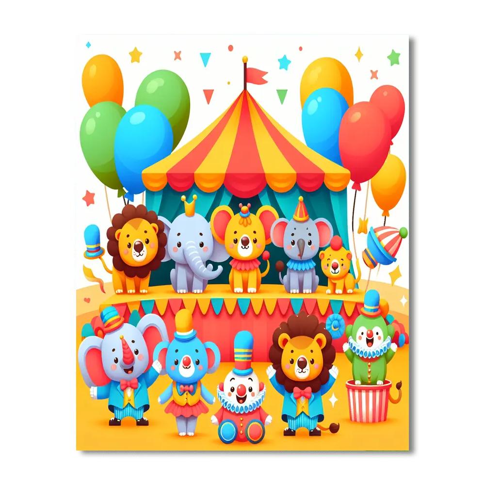 Bright And Cheerful Circus Numbered Painting Kits
