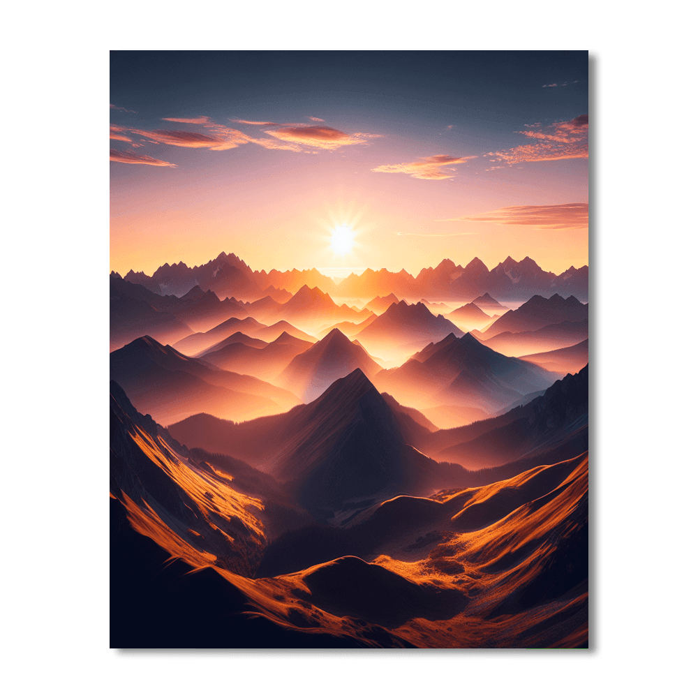 Mountain Sunrise Majesty Number Painting
