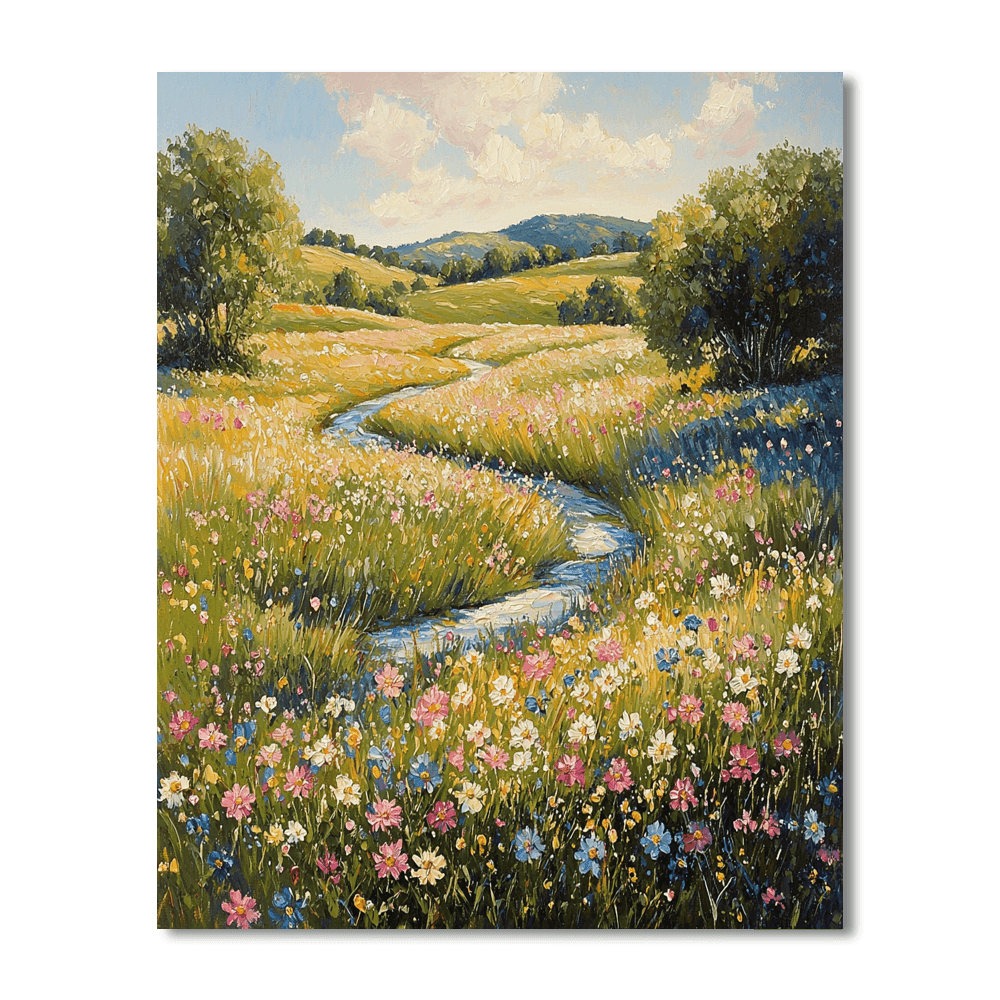 Pierre-Auguste Renoir Inspired Serene Meadow Delight  Number Painting