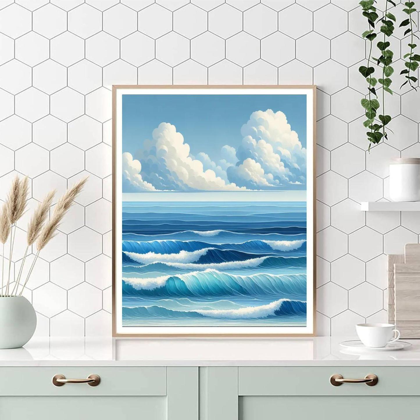 Ocean Wave Symphony Number Painting