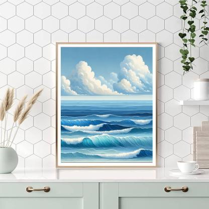 Ocean Wave Symphony Number Painting