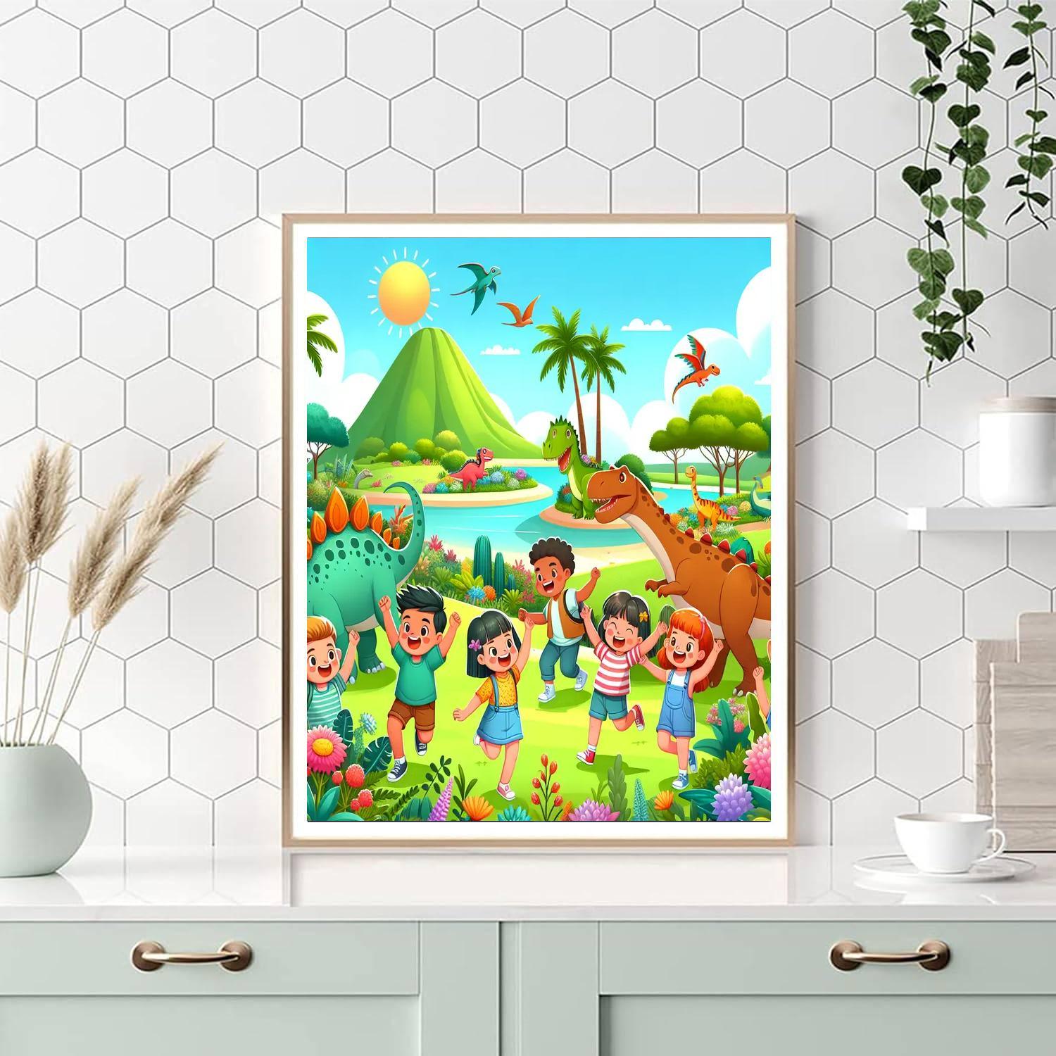 Adventures On Dinosaur Island Paint By Numbers