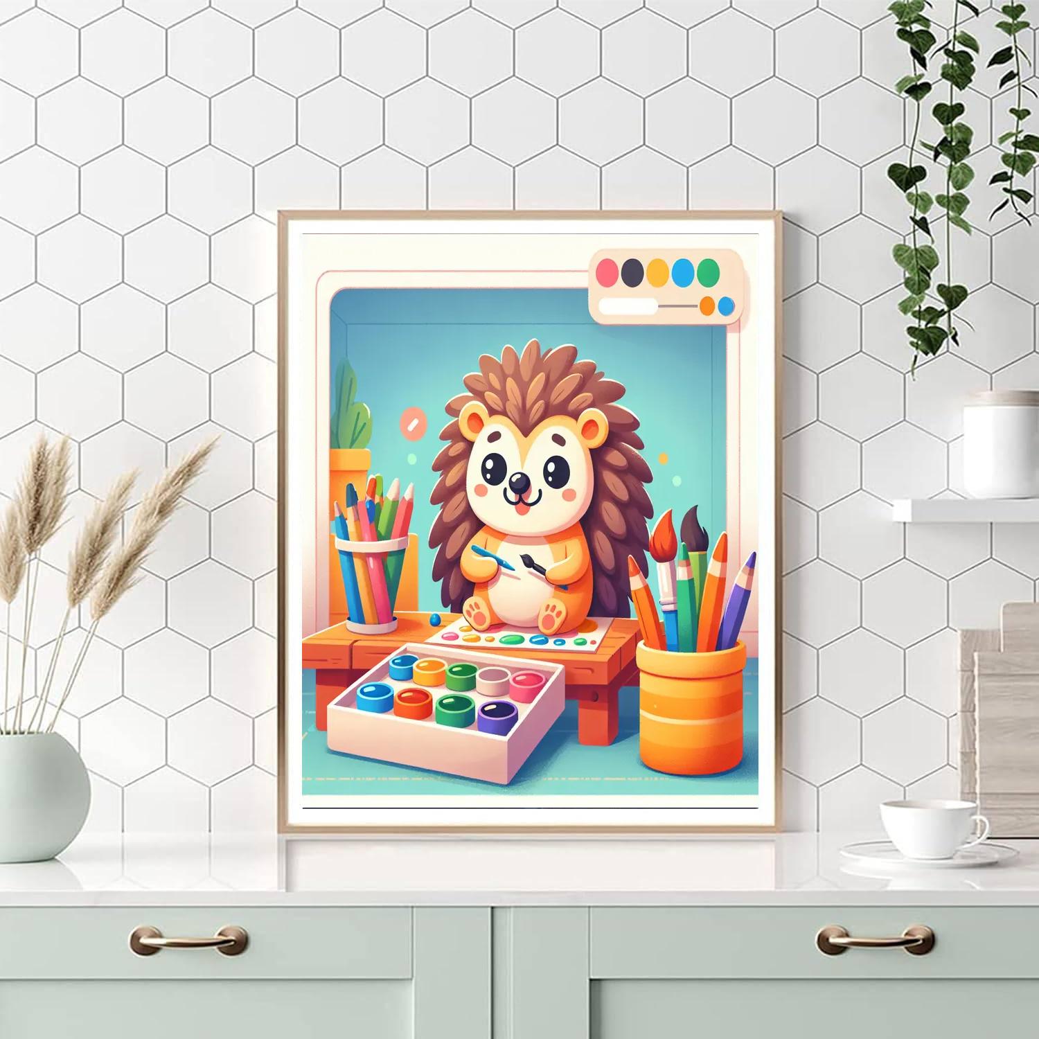 Artistic Hedgehog's Hideaway DIY Paint By Numbers