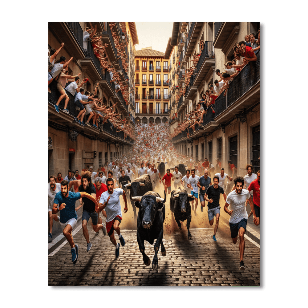 The Running Of The Bulls Paint By Numbers