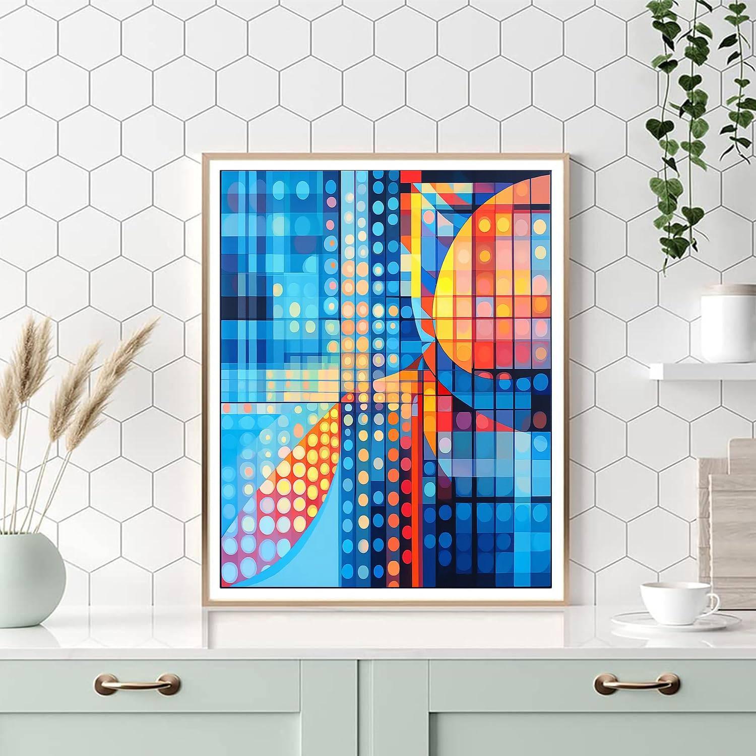 Victor Vasarely Inspired Playful Dance Of Geometry  Paint By Color
