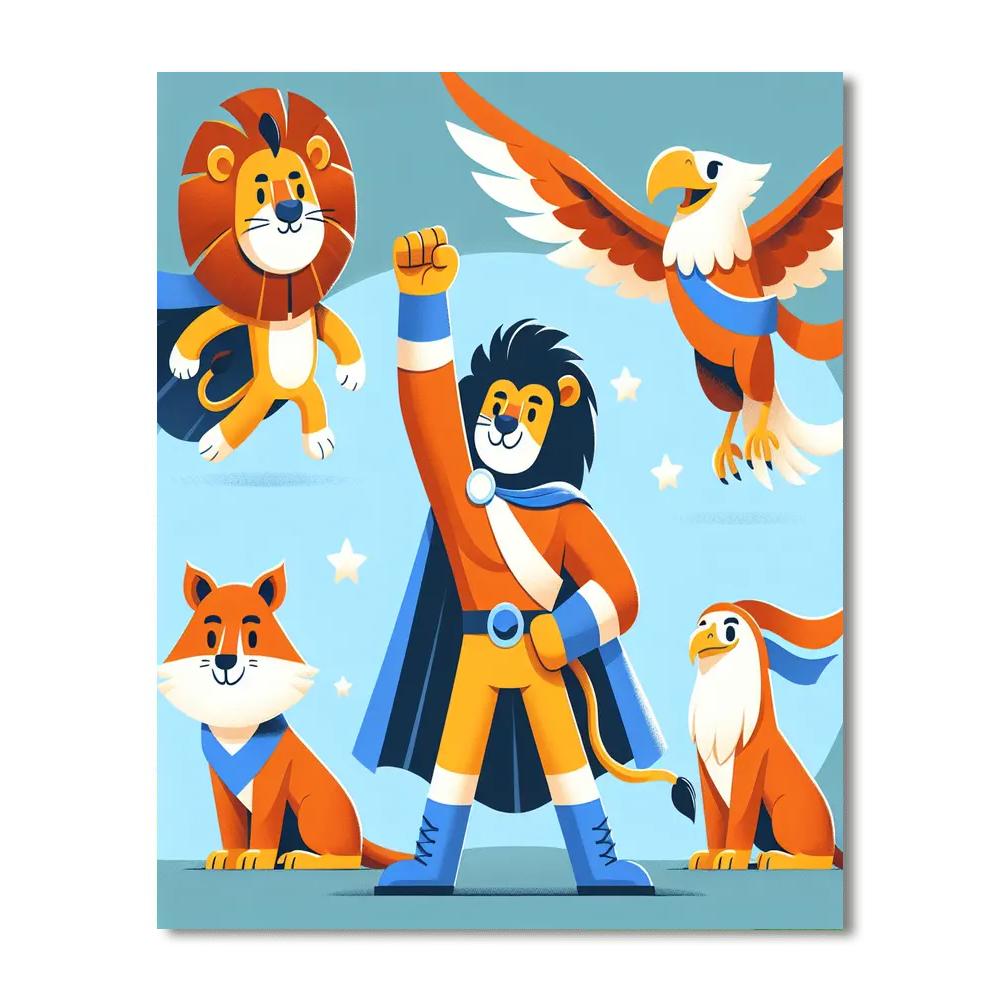 Heroic Animals Number Painting