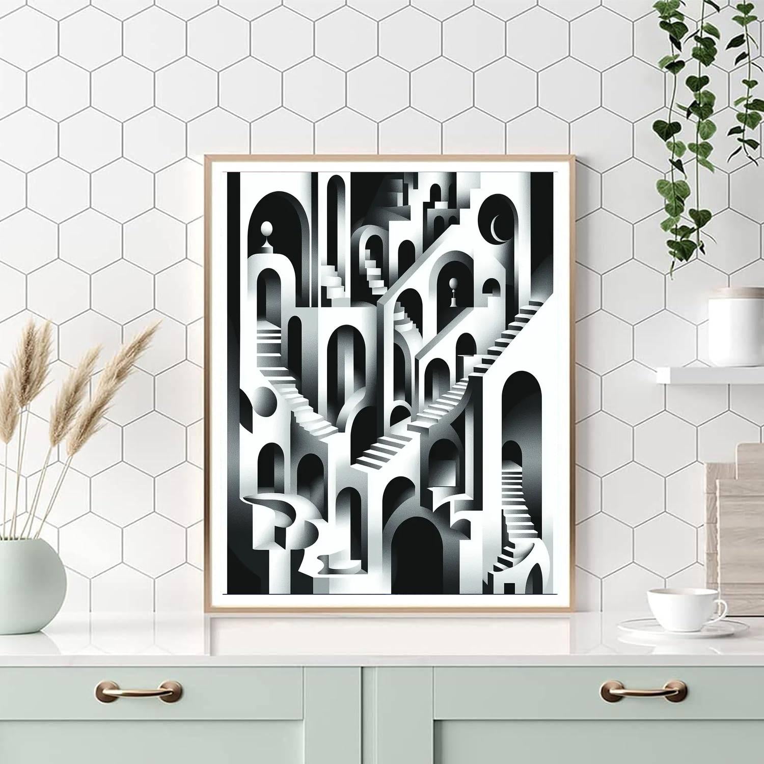 M.C. Escher Inspired Enchanted Conundrums  Paint By Numbers