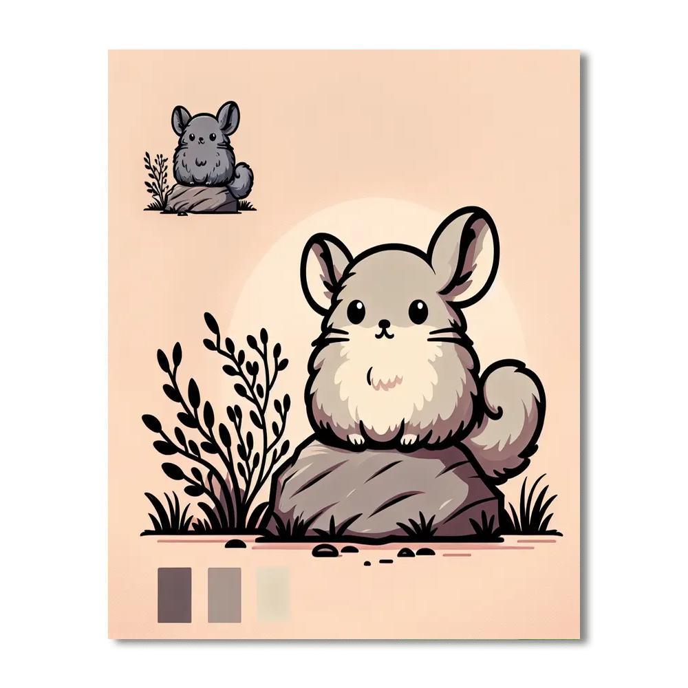 Clever Chinchilla Painting By Numbers Kit