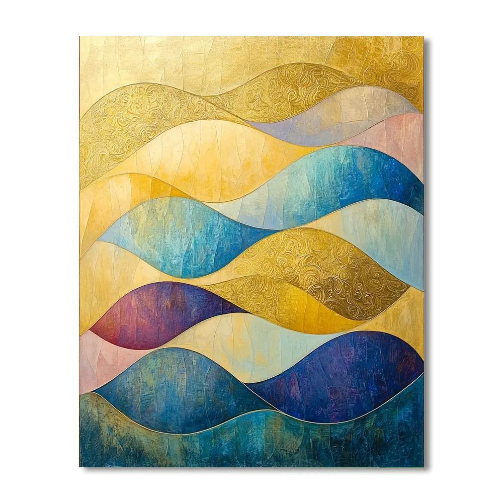 Gustav Klimt Inspired Golden Waves Of Serenity  Paint By Numbers Kits