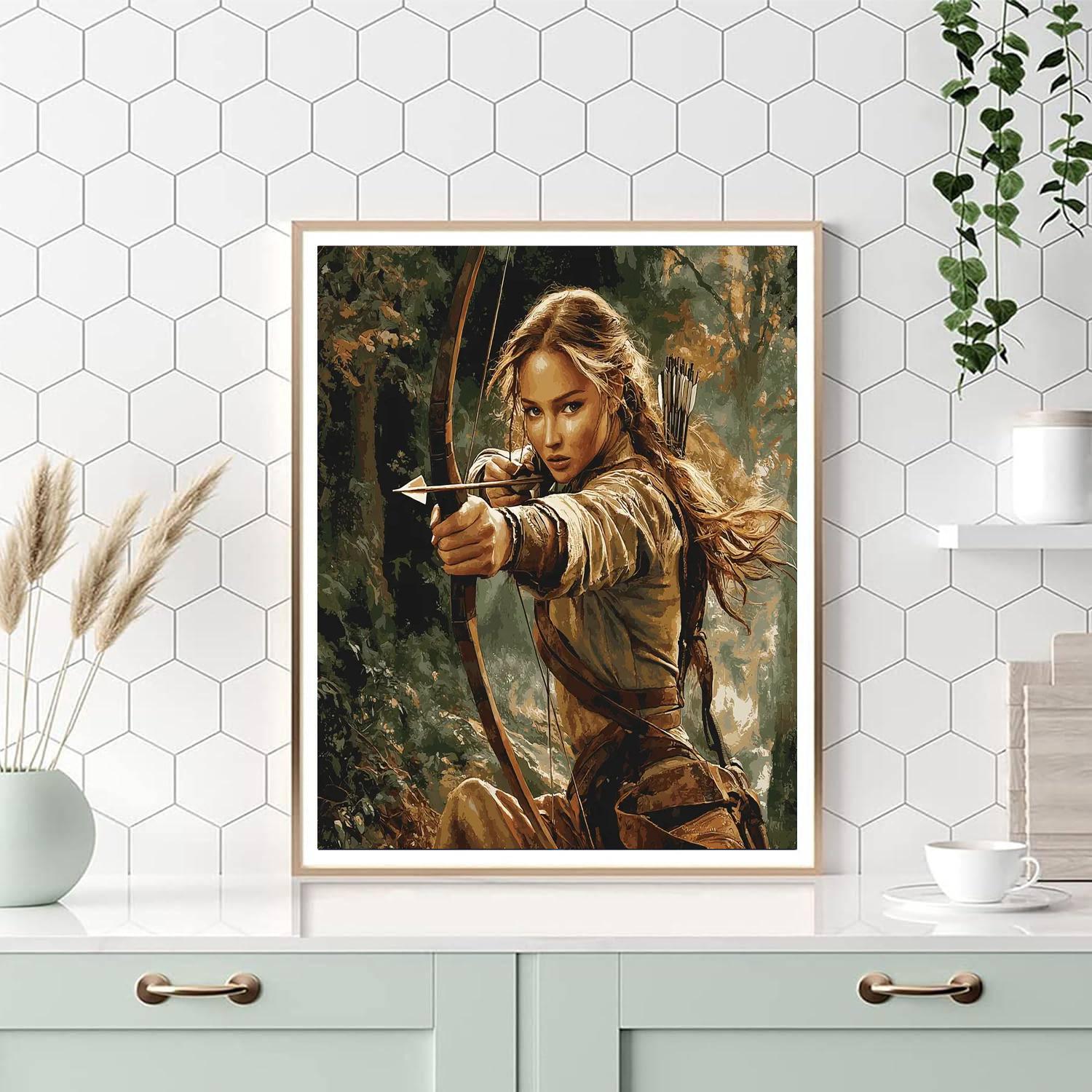 Jennifer Lawrence: The Resilient Mockingjay Rising Numbered Painting Kits