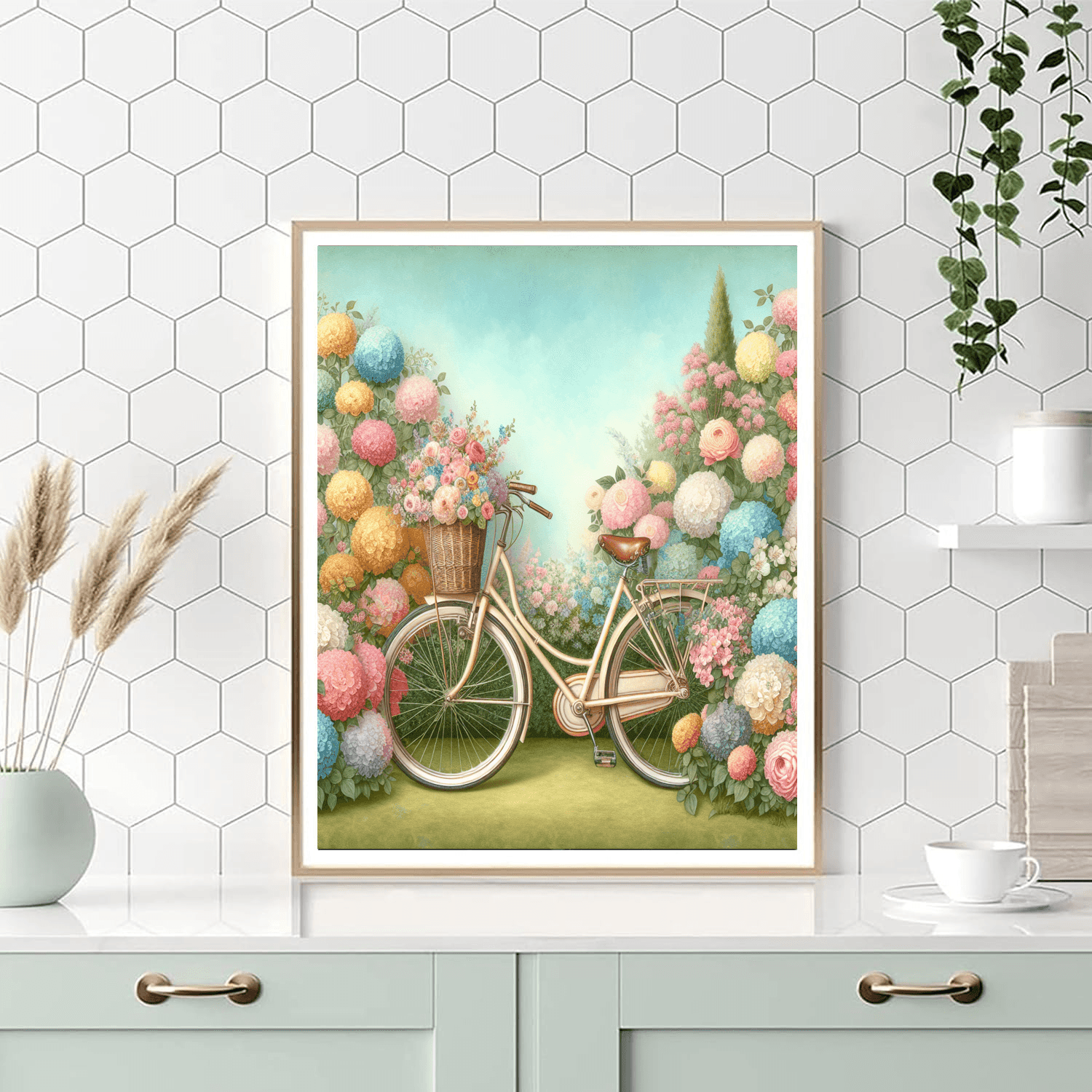 Charming Bicycle In The Park Paint By Numbers