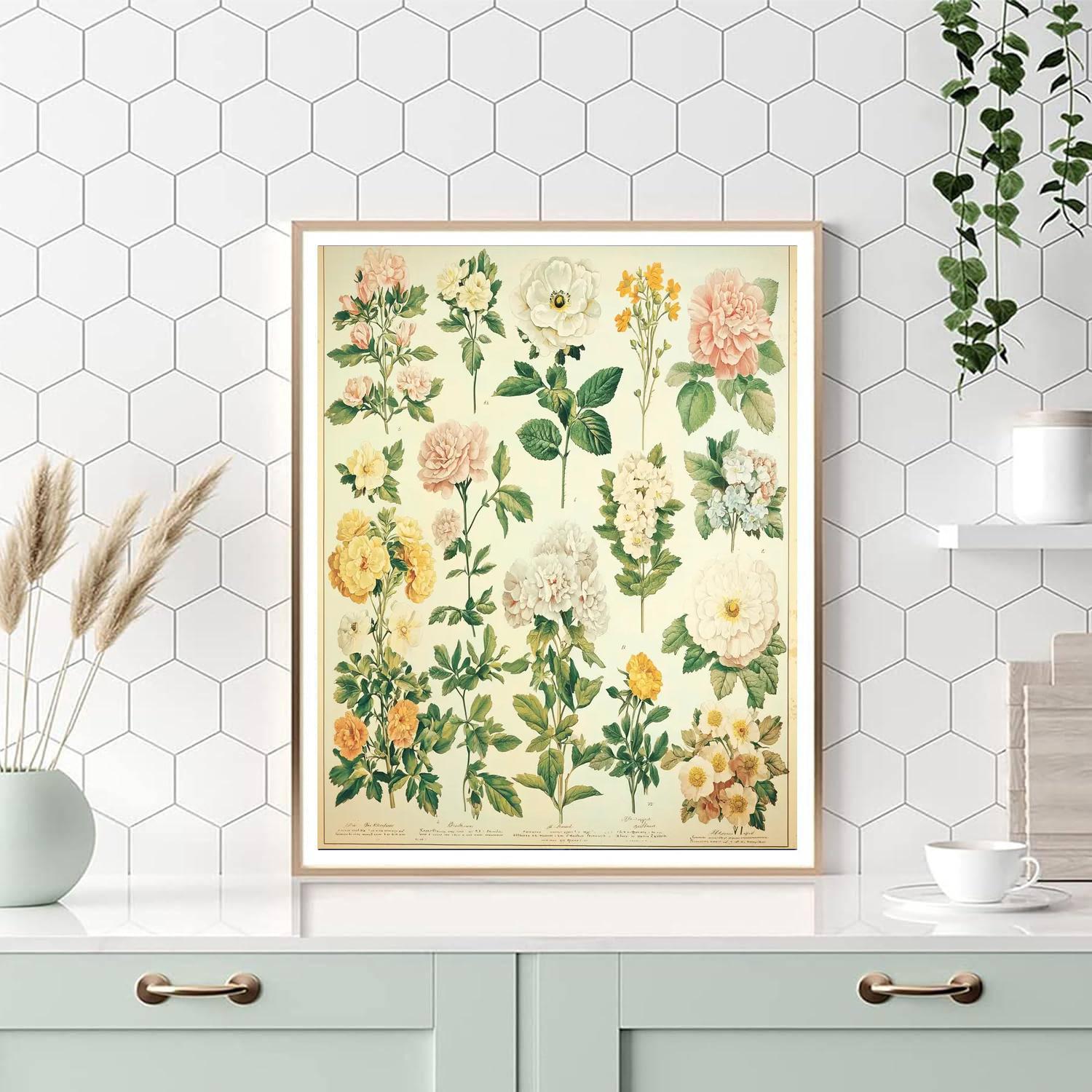 Pierre-Joseph Redouté Inspired Vintage Botanical Illustrations  Paint By Numbers Kits