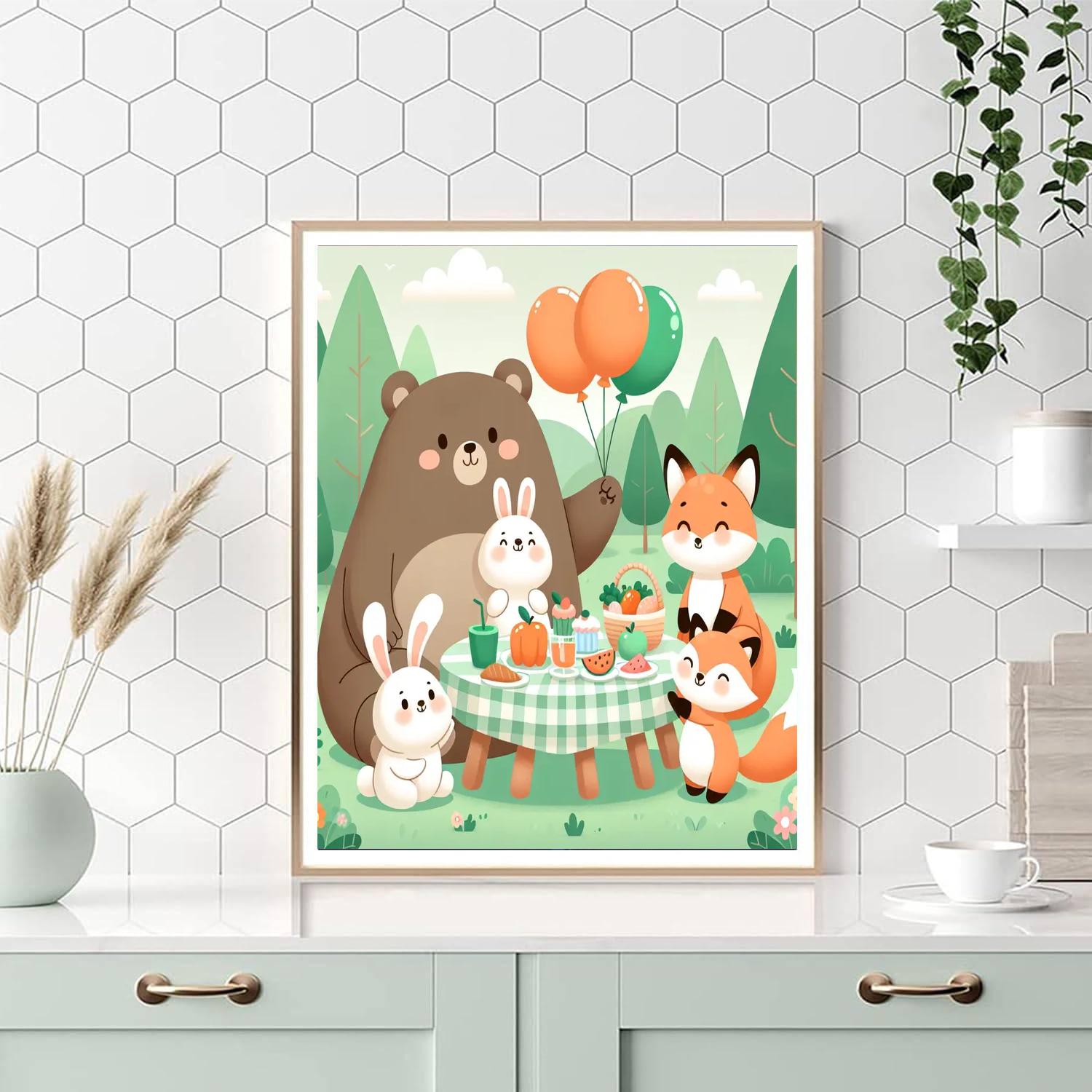 Happy Forest Party Painting By Numbers Kit