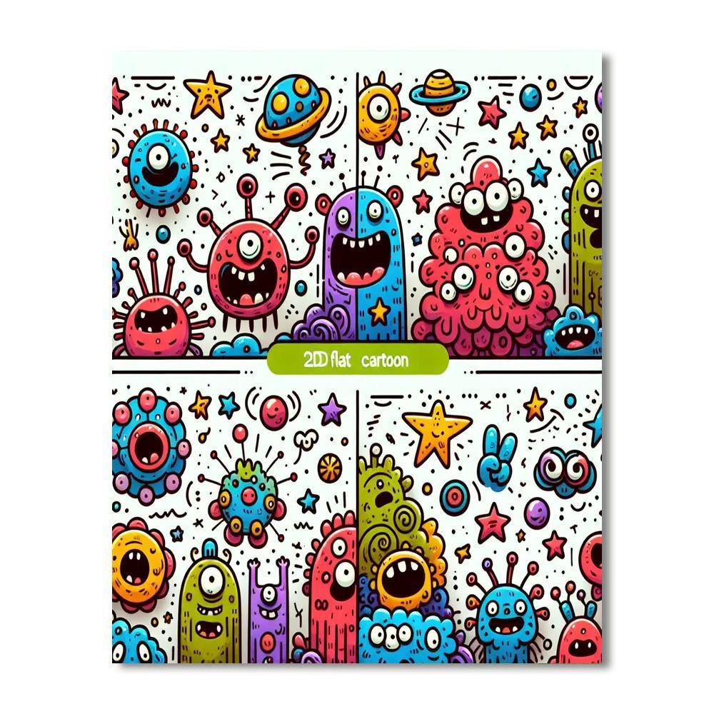 Doodle Monsters Challenge Painting By Numbers Kit