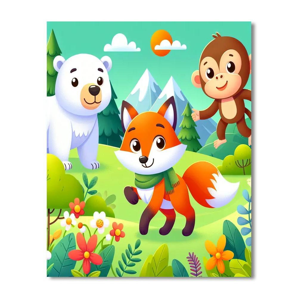 Curious Animal Explorers Painting Number Kit
