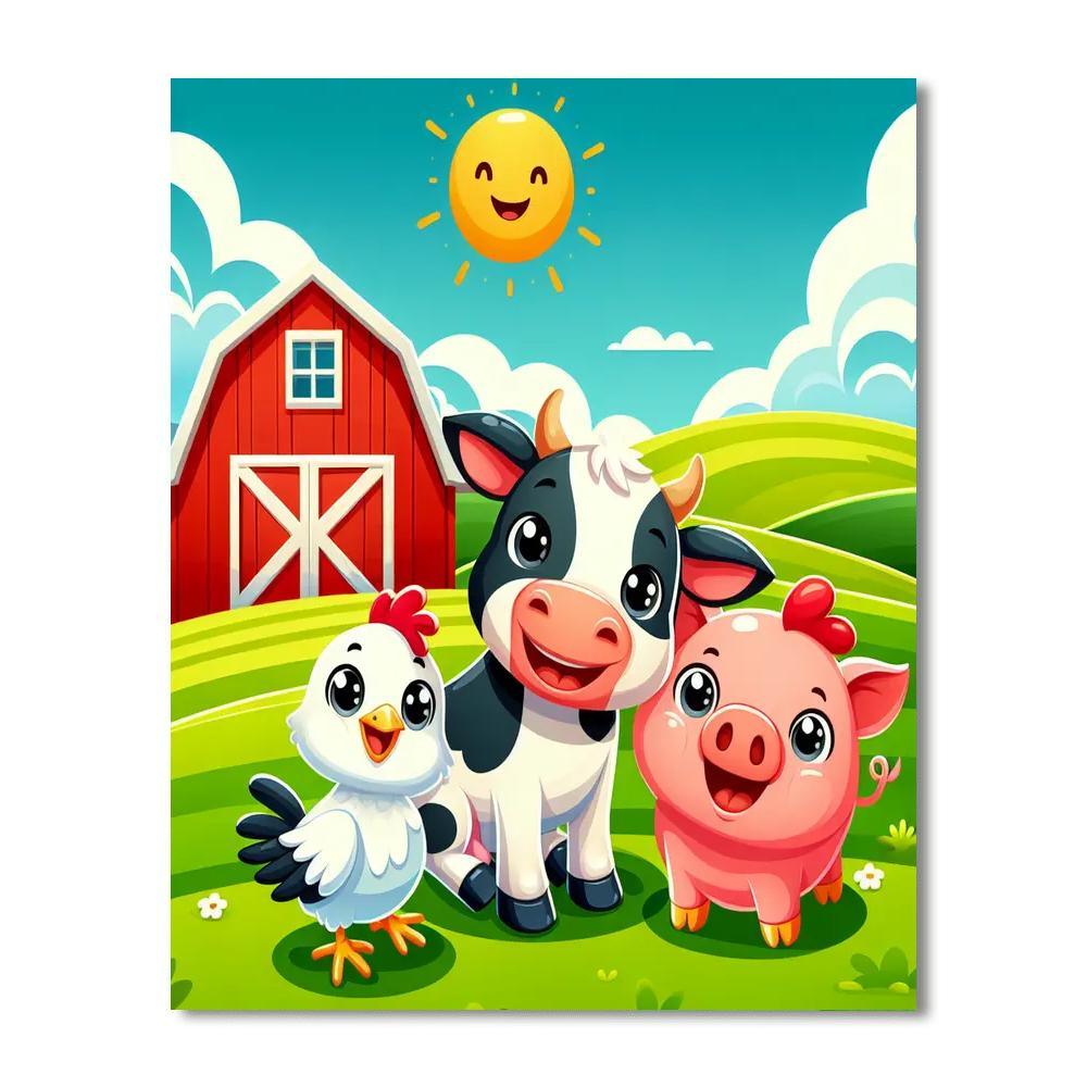 Happy Farm Days Paint By Numbers Art