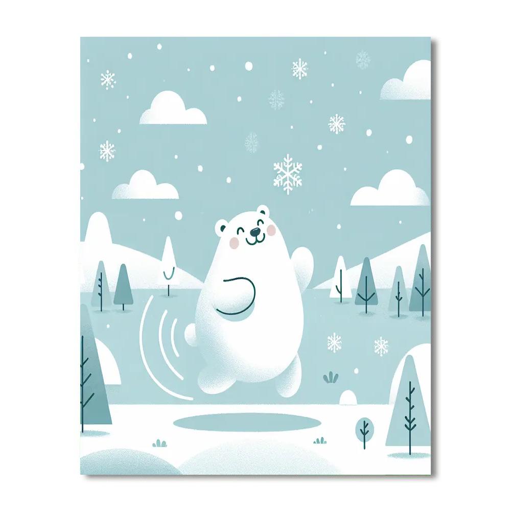 Frosty Polar Bear's Snowy Adventure Paint By Color