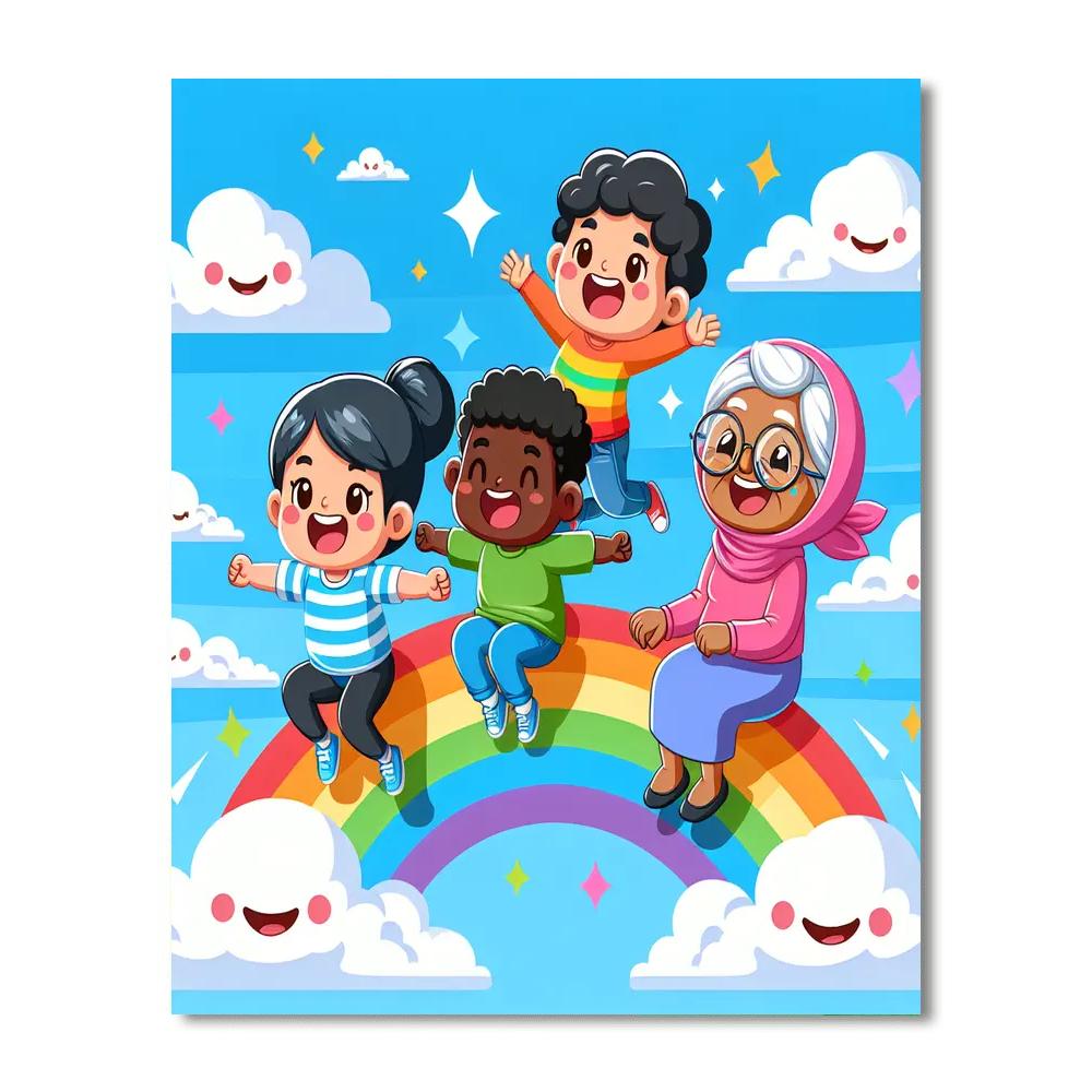 Riding Rainbows Painting Number Kit