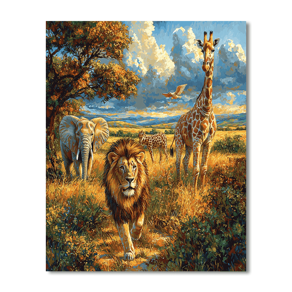 Shepherd Inspired Majestic African Wildlife  Number Painting
