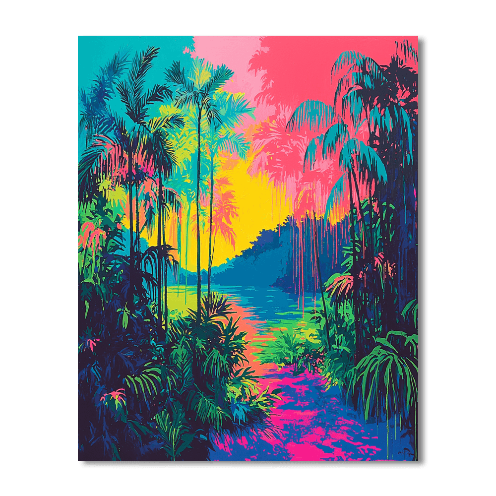Damien Hirst Inspired Neon Jungle  Paint By Numbers Kits