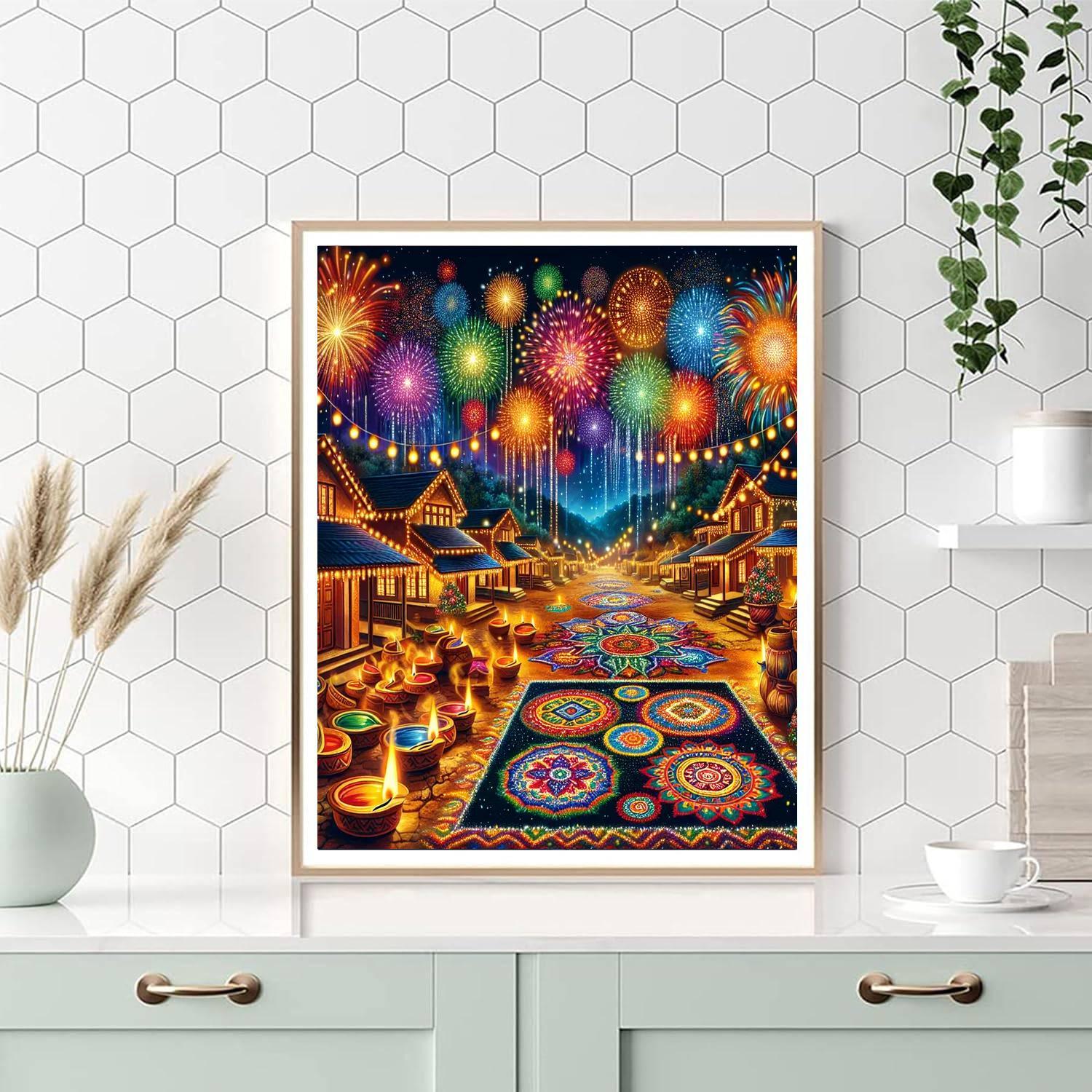 Diwali Festival - New Delhi Painting By Numbers Kit