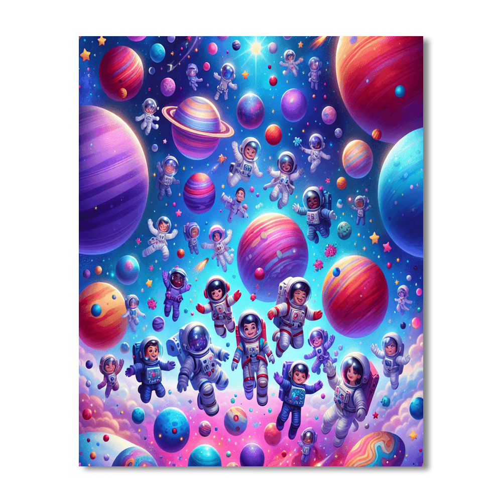 Whimsical Space Odyssey Painting Number Kit